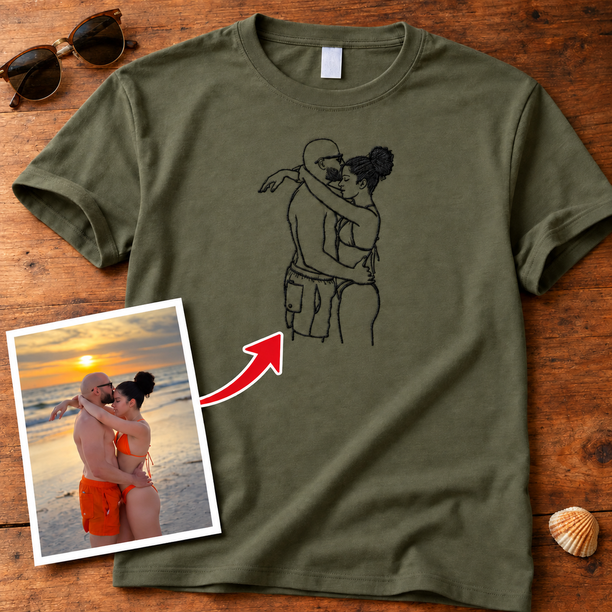 Custom Photo Embroidered Unisex T-Shirt