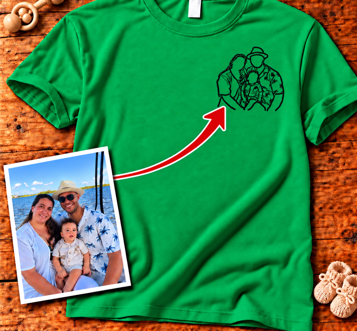Camiseta-Pecho izquierdo