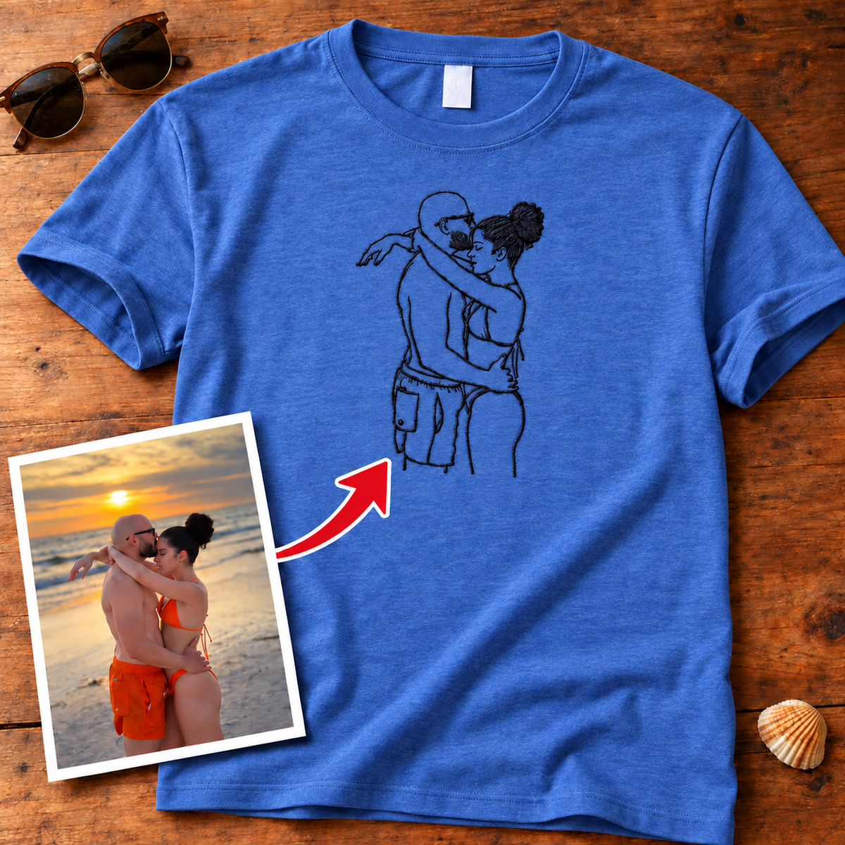 Custom Photo Embroidered Unisex T-Shirt