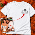 Custom Photo Embroidered V-Neck T-Shirt-Left Chest