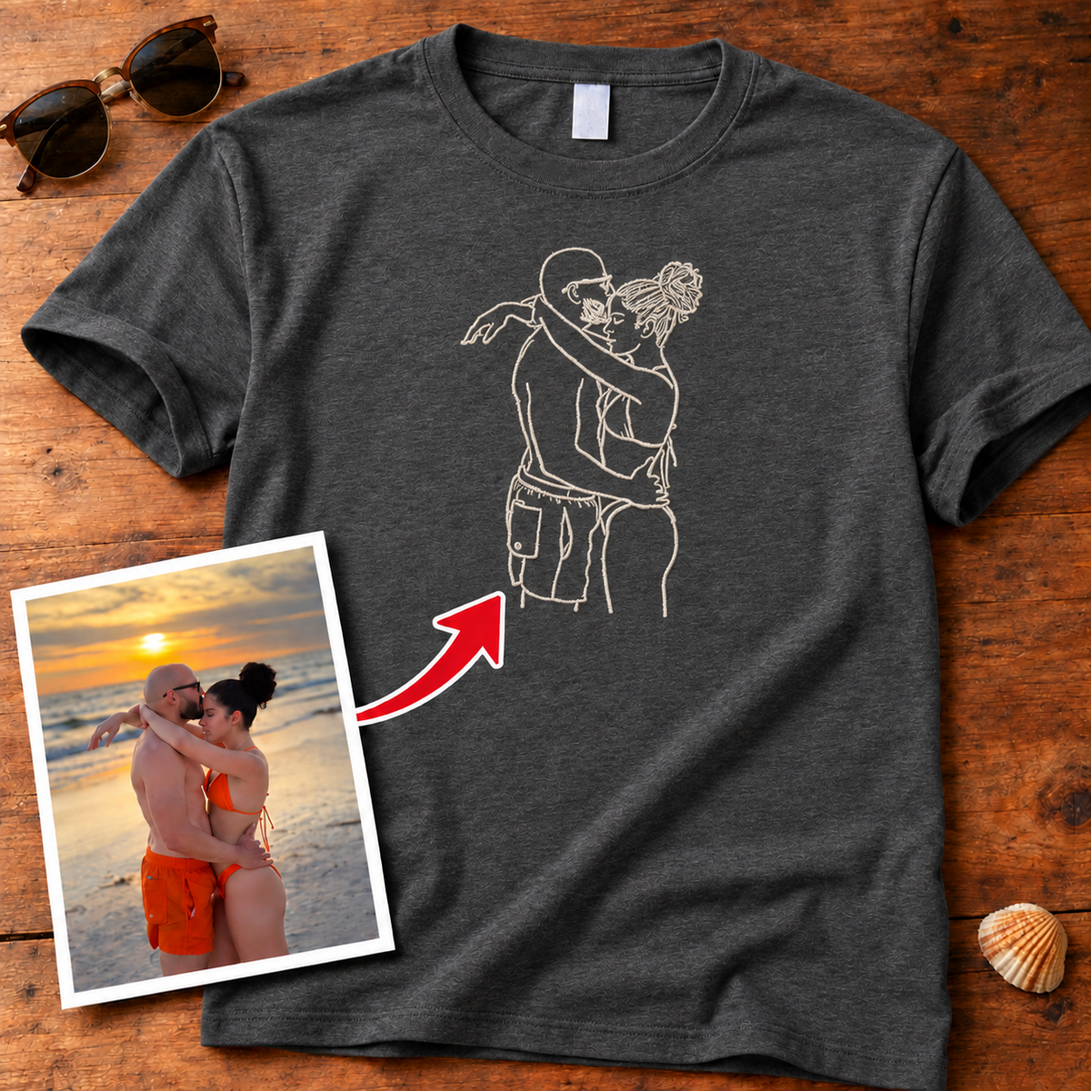 Custom Photo Embroidered Unisex T-Shirt