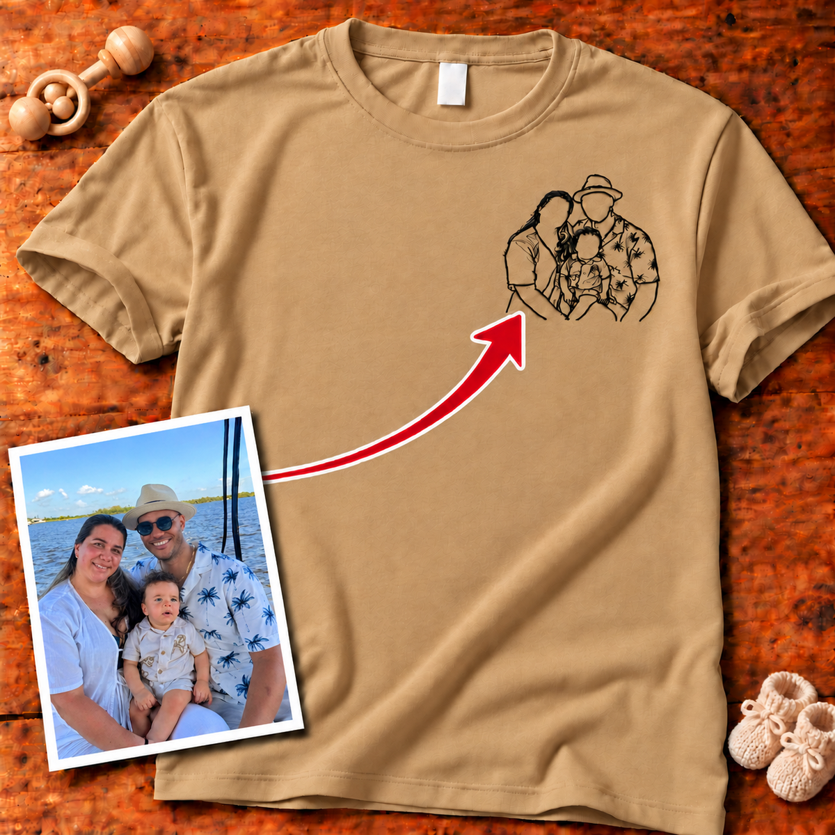 Camiseta-Pecho izquierdo