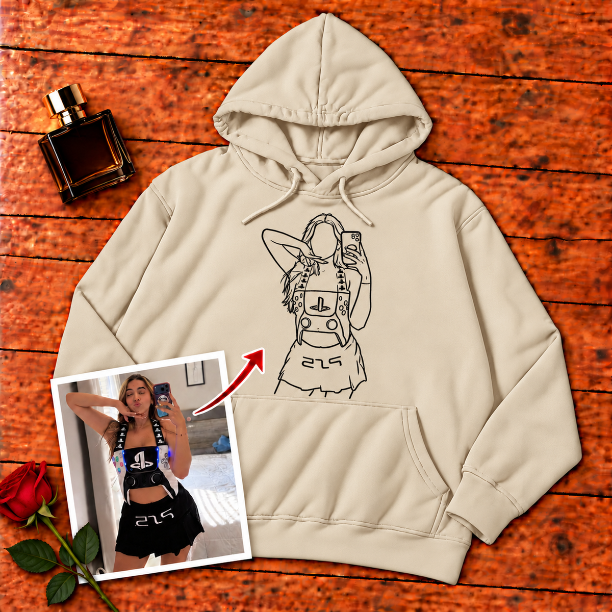Sudadera con capucha unisex-Centro