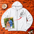 Custom Photo Embroidered Full-Zip Hoodie