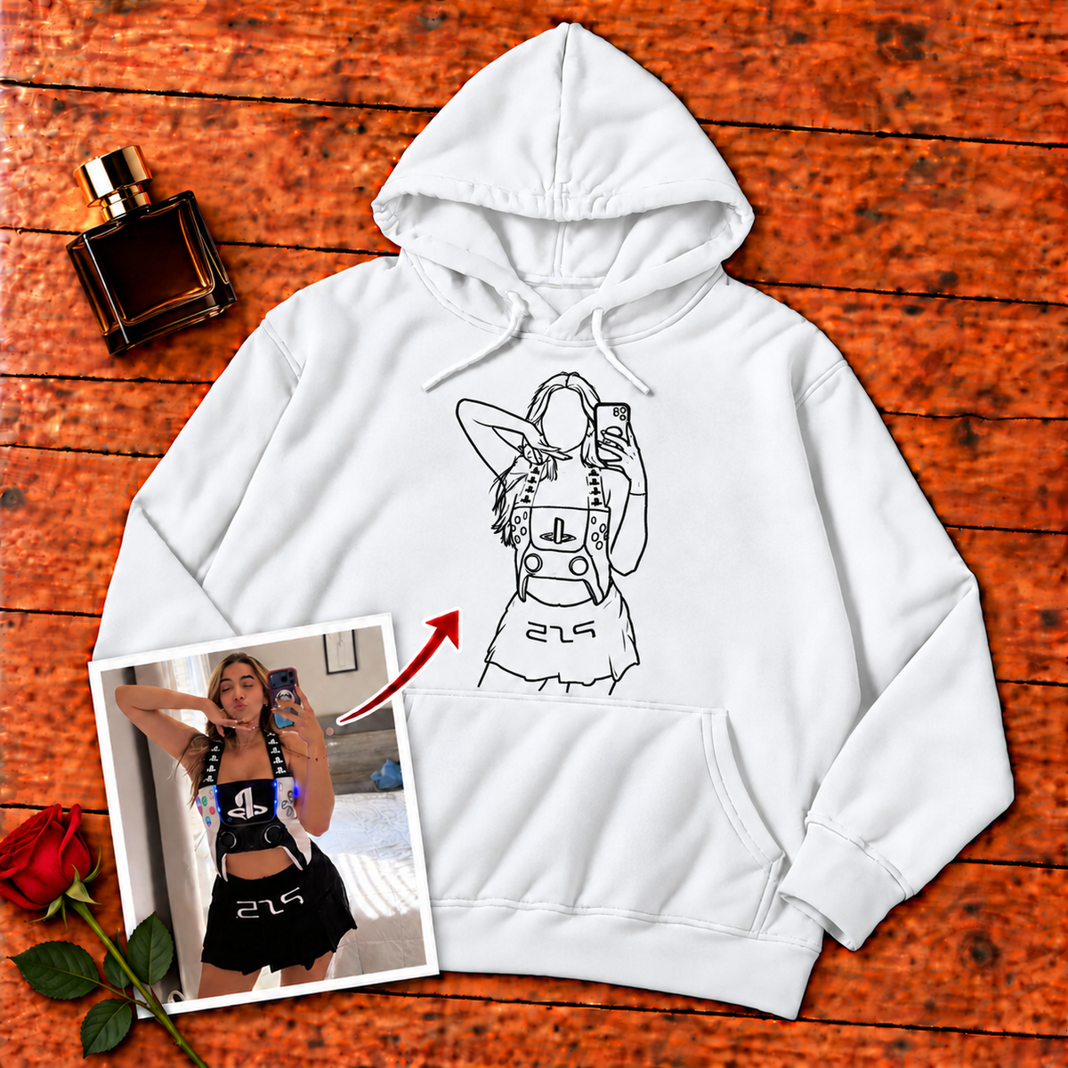 Sudadera con capucha unisex-Centro