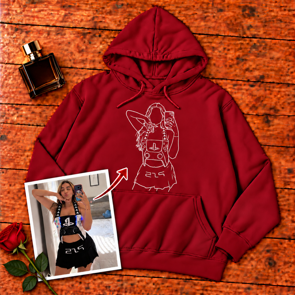 Sudadera con capucha unisex-Centro