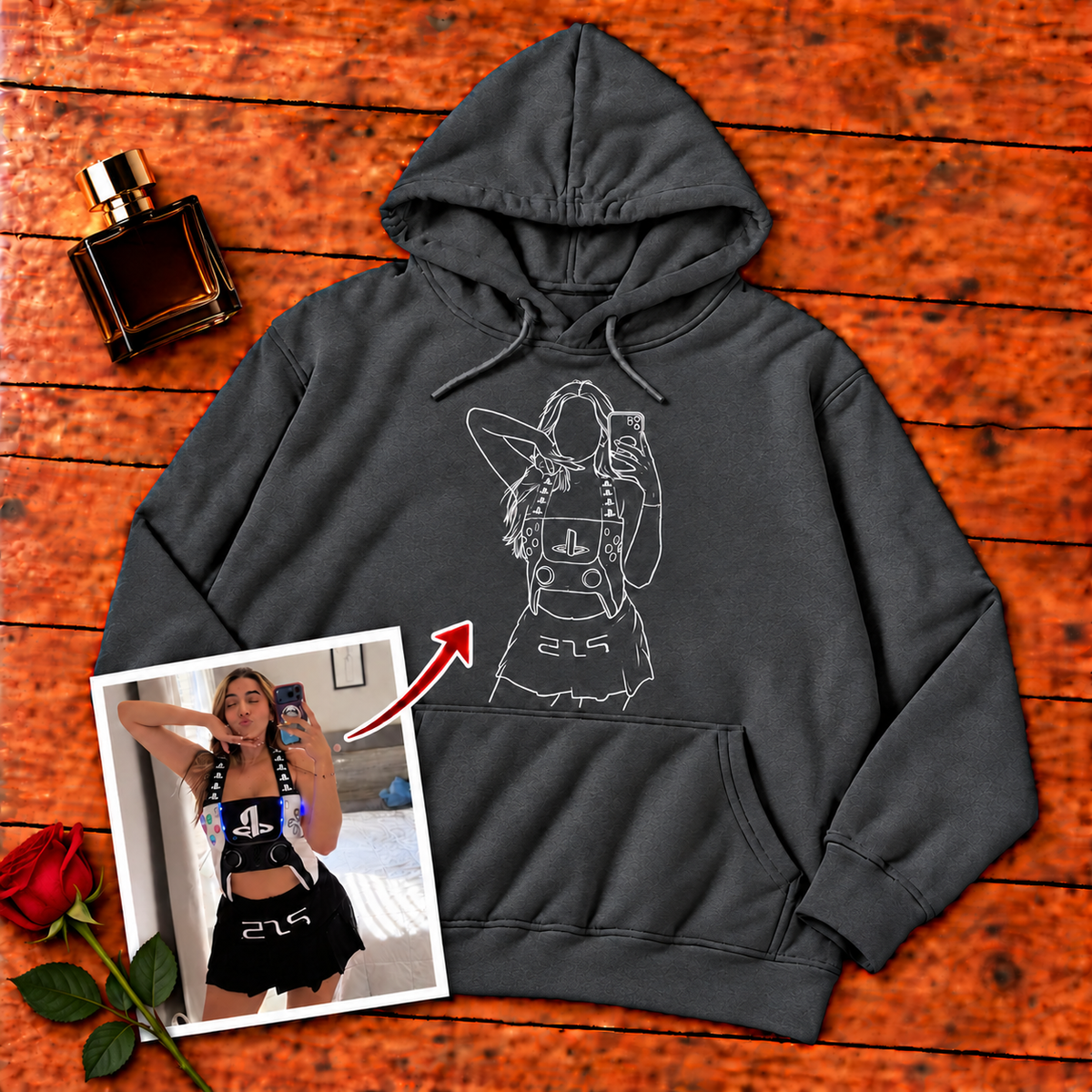 Sudadera con capucha unisex-Centro