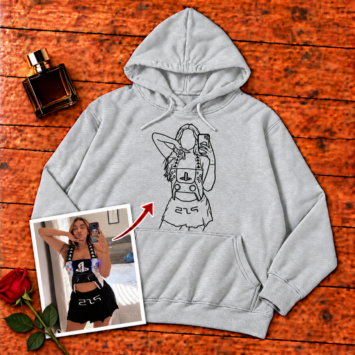 Sudadera con capucha unisex-Centro