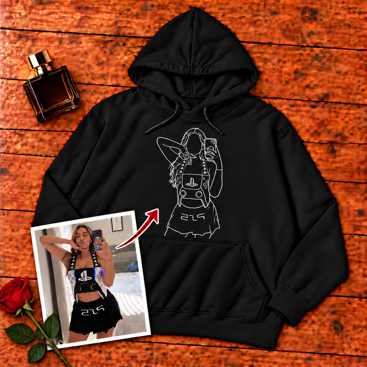 Sudadera con capucha unisex-Centro
