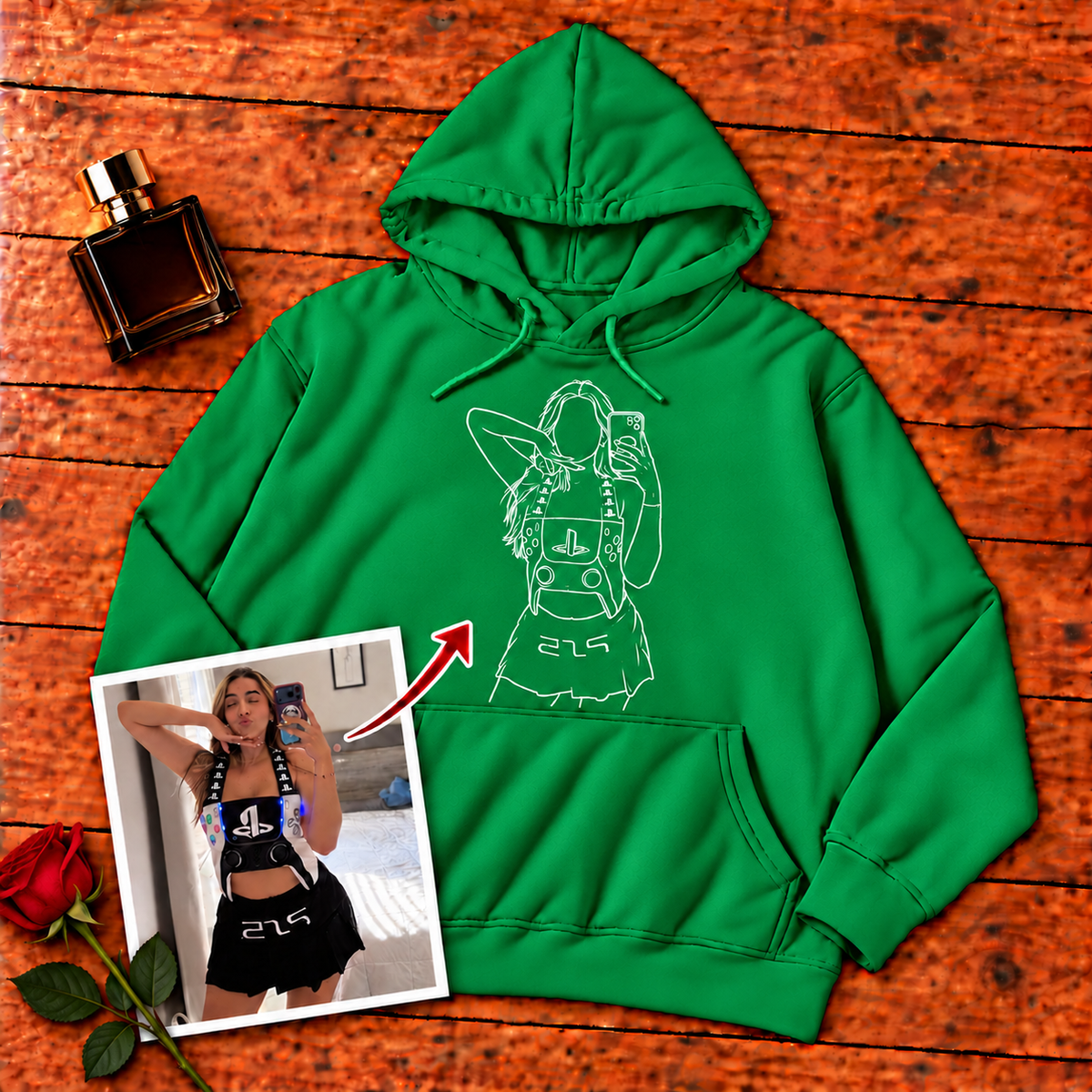 Sudadera con capucha unisex-Centro