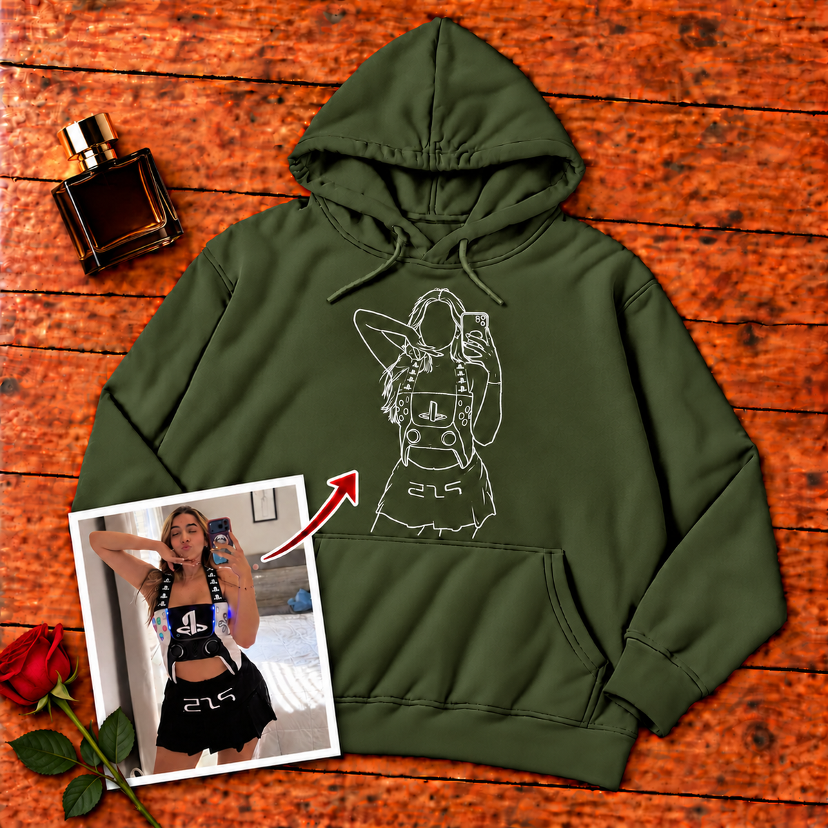 Sudadera con capucha unisex-Centro